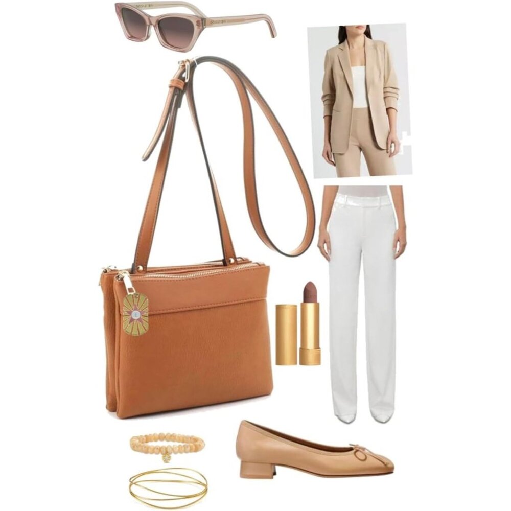 Women's Hepburn Hazel Vegan Leather Cross body Handbag Organise Purse - Picture 8 of 9